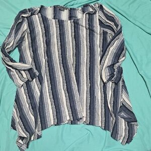 Chelsea & Theodore Blue and White Striped Blouse